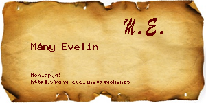 Mány Evelin névjegykártya